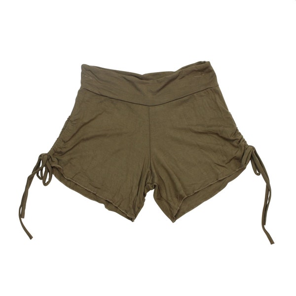 Shorts with ruffles - hot pants - pantys - brown-light brown - one size - jersey