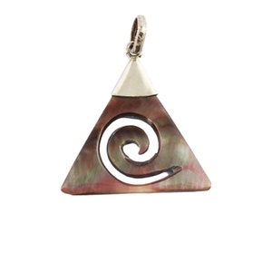 Necklace pendant - pendant - amulet - 925 silver - mother of pearl - triangle spiral