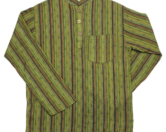 Katoenen overhemd - Overhemd - Overhemd - Model 02 - Strepen groen-rood