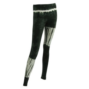 Leggings Batik Pattern 09 preto verde-verde escuro