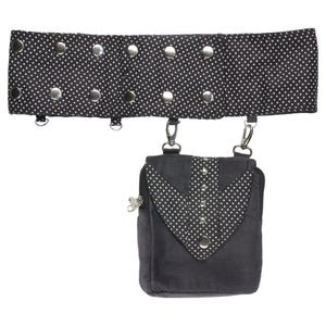 Gürteltasche Amy schwarz-weiß gepunktet Gürtelband mit abnehmbarer Tasche