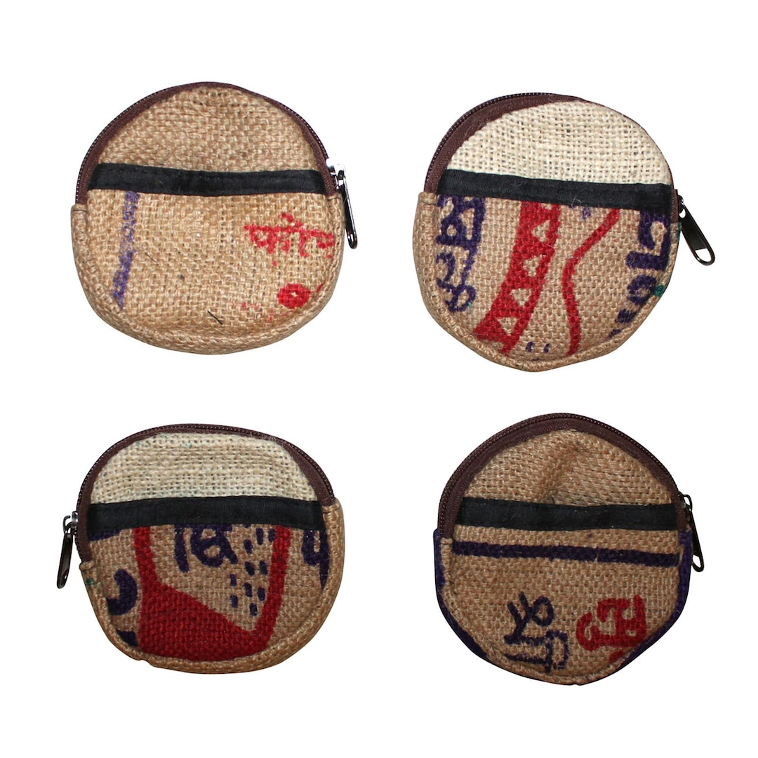 Zipper Bag Jute Bag Round Zipper Bag Etsy