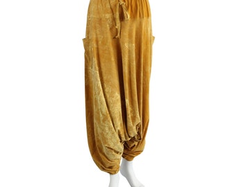 Sarouel - pantalon à pompe - sarouel - pantalon Aladdin - jaune-jaune moutarde - jersey de coton