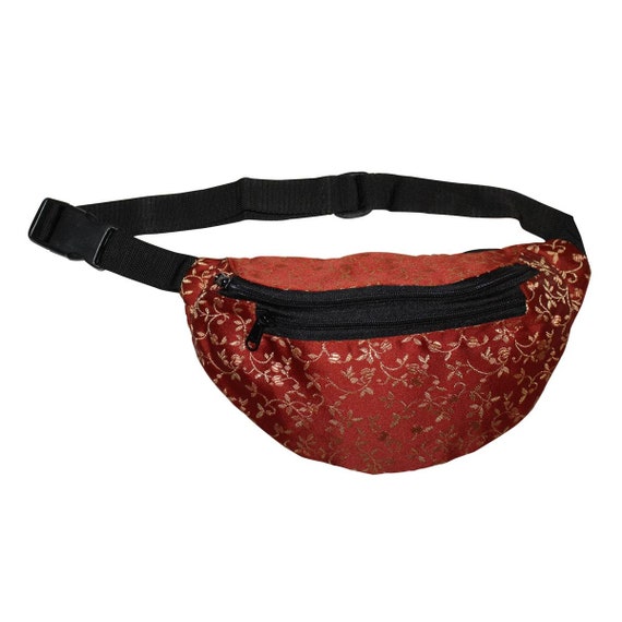 Belt Bag Louis Upholstery Fabric Red Flowered Bum Bag Hip Bag 