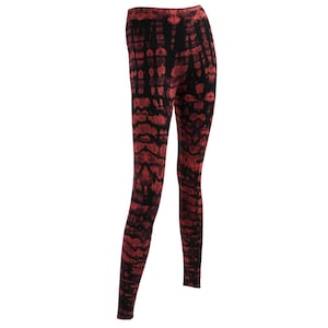 Leggings - batik - padrão 05 - preto - vermelho