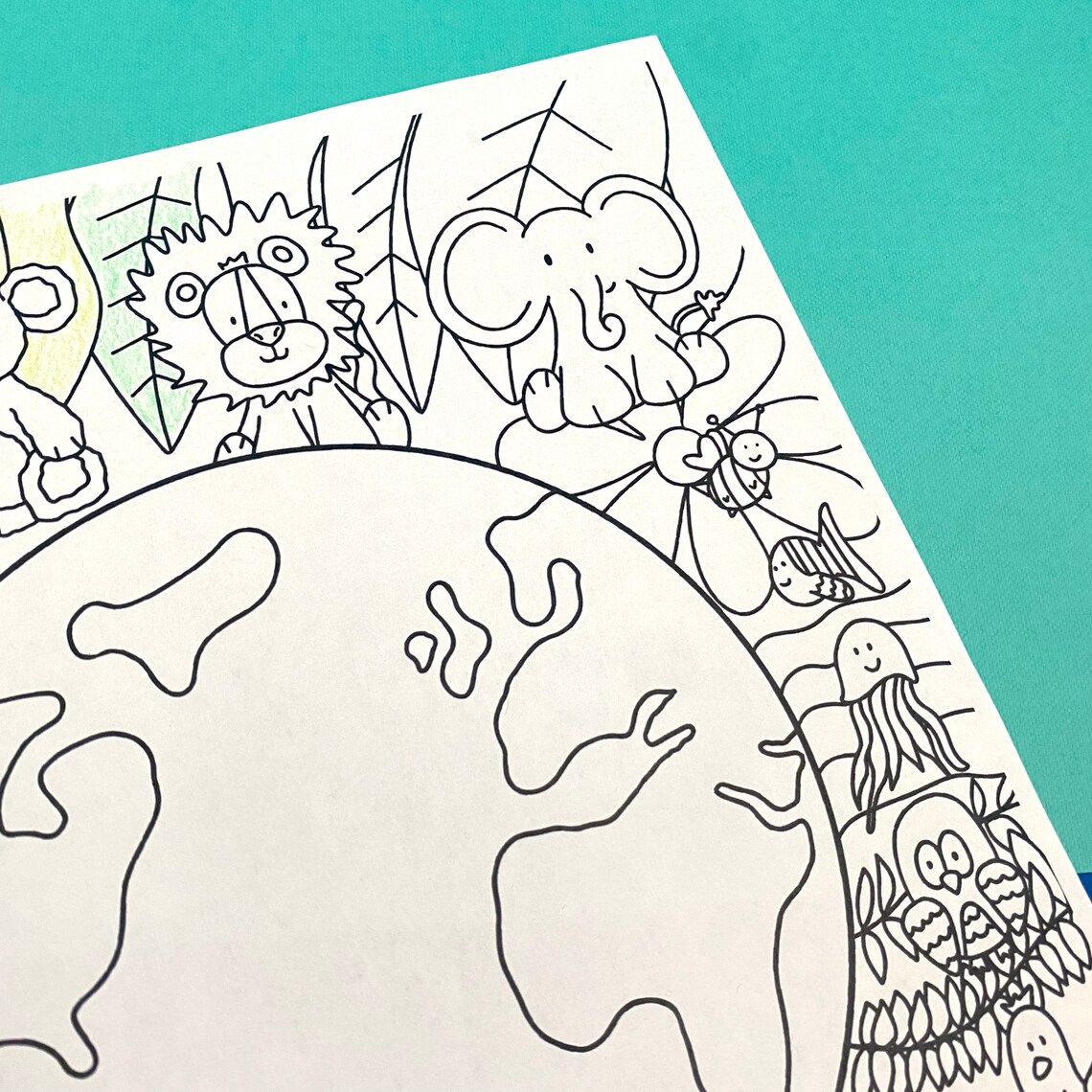 Hand Drawn Printable Coloring Page | Animal World Coloring Page for ...