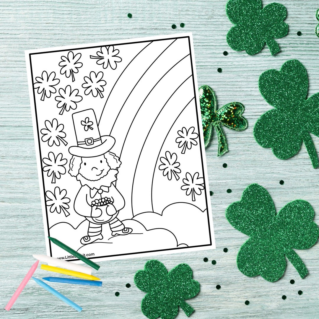 At the End of the Rainbow Coloring Page  St Patrick's Day