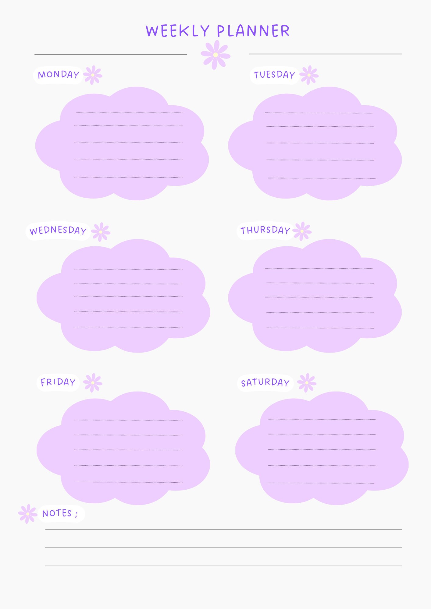 Digital Weekly Lilac Planner Digital Planner Lilac Planner - Etsy