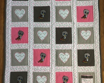 Spirit Animal Baby Hawk Crystal Protection Baby Quilt
