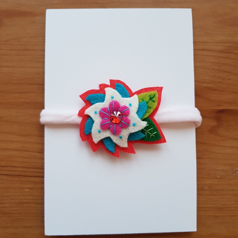 Felt flower headband Baby girl headband Unique baby headband