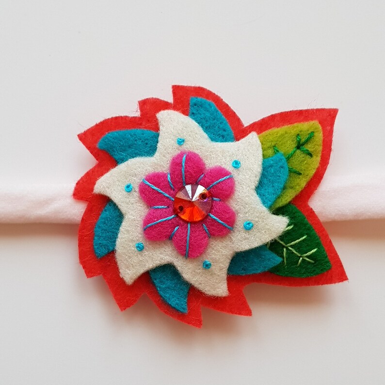 Felt flower headband Baby girl headband Unique baby headband