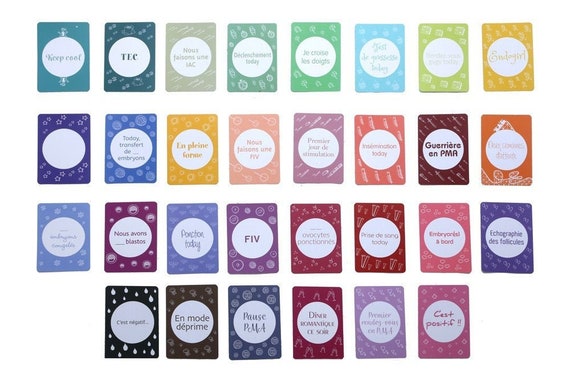 30 Cartes Etapes Fiv Pma Iac Recto Verso Etsy