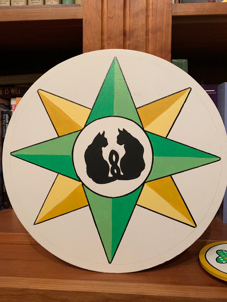 Double Cat Hex Sign Etsy