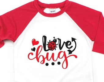 Love Bug Valentines Day Shirt | Valentine Shirt for Girls | Valentines Day Ladybug shirt | Baby Girl Valentines Shirt Love Bug | VD09