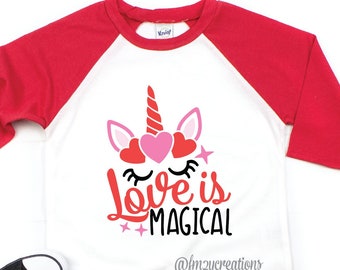 Valentines Day Shirt Girl | Unicorn Valentine Shirt | Valentines Day Unicorn Heart | Valentines Shirt | Little Girls Valentines Shirt VD08