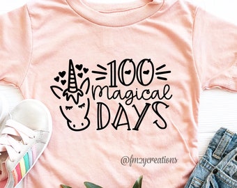 Unicorn 100 Days of School Shirt | Girls Unicorn 100 Days Shirt | 100 days School Shirt Girls | 100th day school Little Girl Shirt DOS9