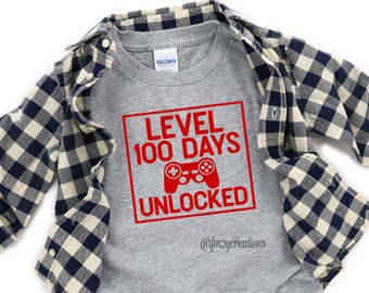 100 Days of School | Boy 100 Days Shirt | Video Game 100 days of School Shirt | 100th day school Party | 100 Days Smarter Shirt DOS6