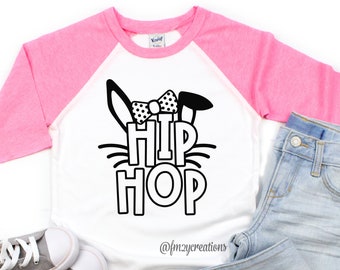 Hip Hop Shirt | Bunny Shirt | Girls Easter Shirt | Easter Shirts | Hip Hop Easter Shirt | Kids Easter Shirt | Easter Shirt Girls ETK03