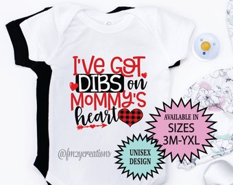 Dibs On Mommys Heart | Mommy and Me | Valentines Day Shirt | Love Shirt | Mommys Boy Valentine | Toddler Valentine Boy Shirt VD29