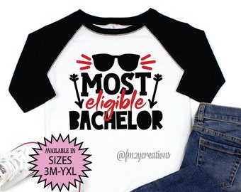 Bachelor Shirt | Most Eligible Bachelor Boy Valentine Shirt | Valentines Day Shirt | Toddler Valentine Eligible Bachelor VD25