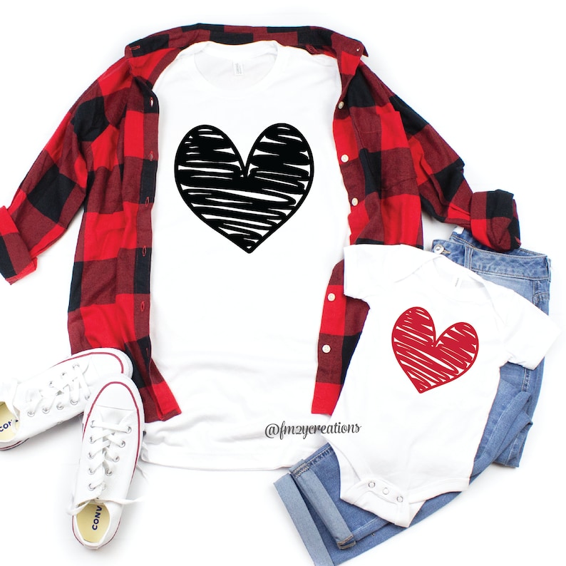 Valentines Day Shirts Heart Shirt Cute Mother Daughter VD37 Mommy and Me Valentines Day Shirts Mommy and Me Outfit Love Shirt