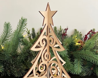 Laser geschnittener Weihnachtsbaum aus Holz | Wirbel