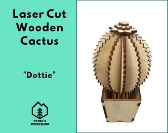 Laser Cut Wooden Cactus | Dottie