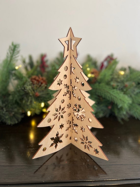 30PCS Decoration De Noel,Decoration Noel Sapin En Bois DIY Robustes