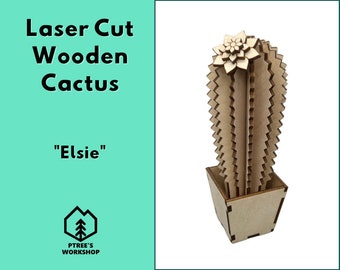 Laser Cut Wooden Cactus | Elsie