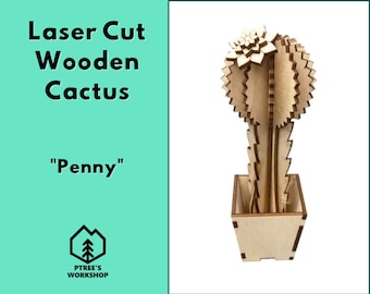 Laser Cut Wooden Cactus | Penny