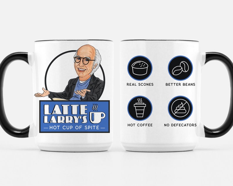 Larry David Curb Your Enthusiasm Latte Larry's Hot Cup of Black+White