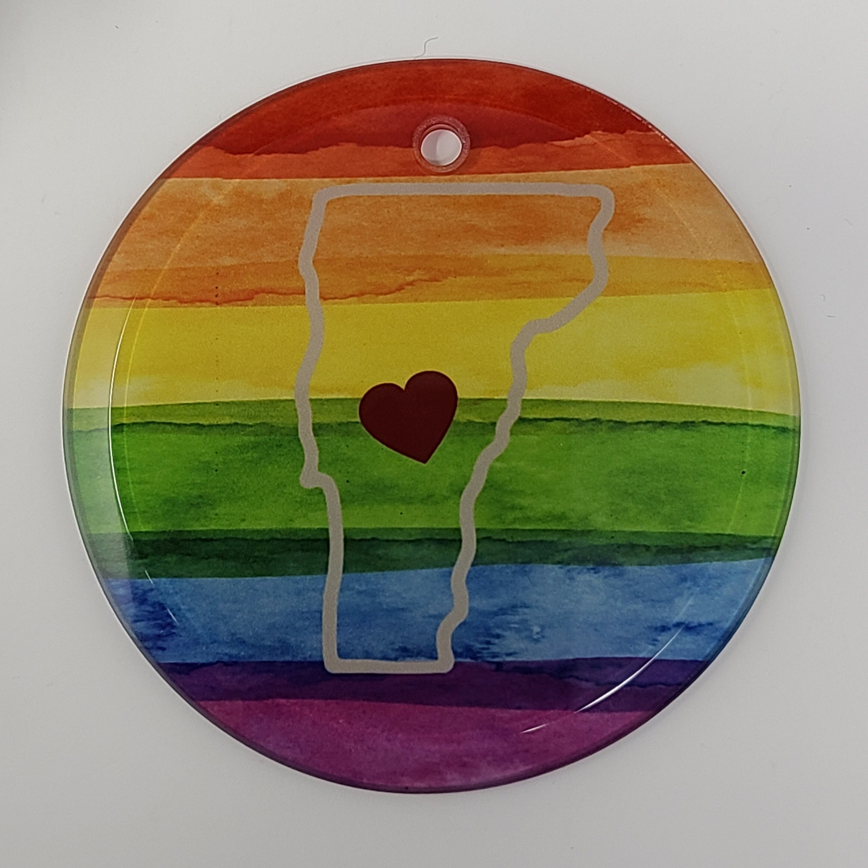 Discover Pride Month gift, Vermont Pride ornament, Rainbow Suncatcher, Pride ornament