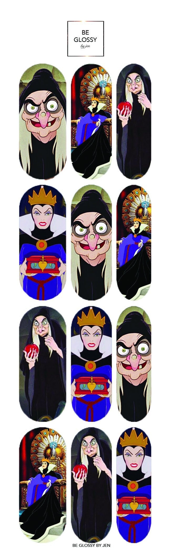 Evil Queen Nail Decals Disney Nail Decals Disney Villain Etsy