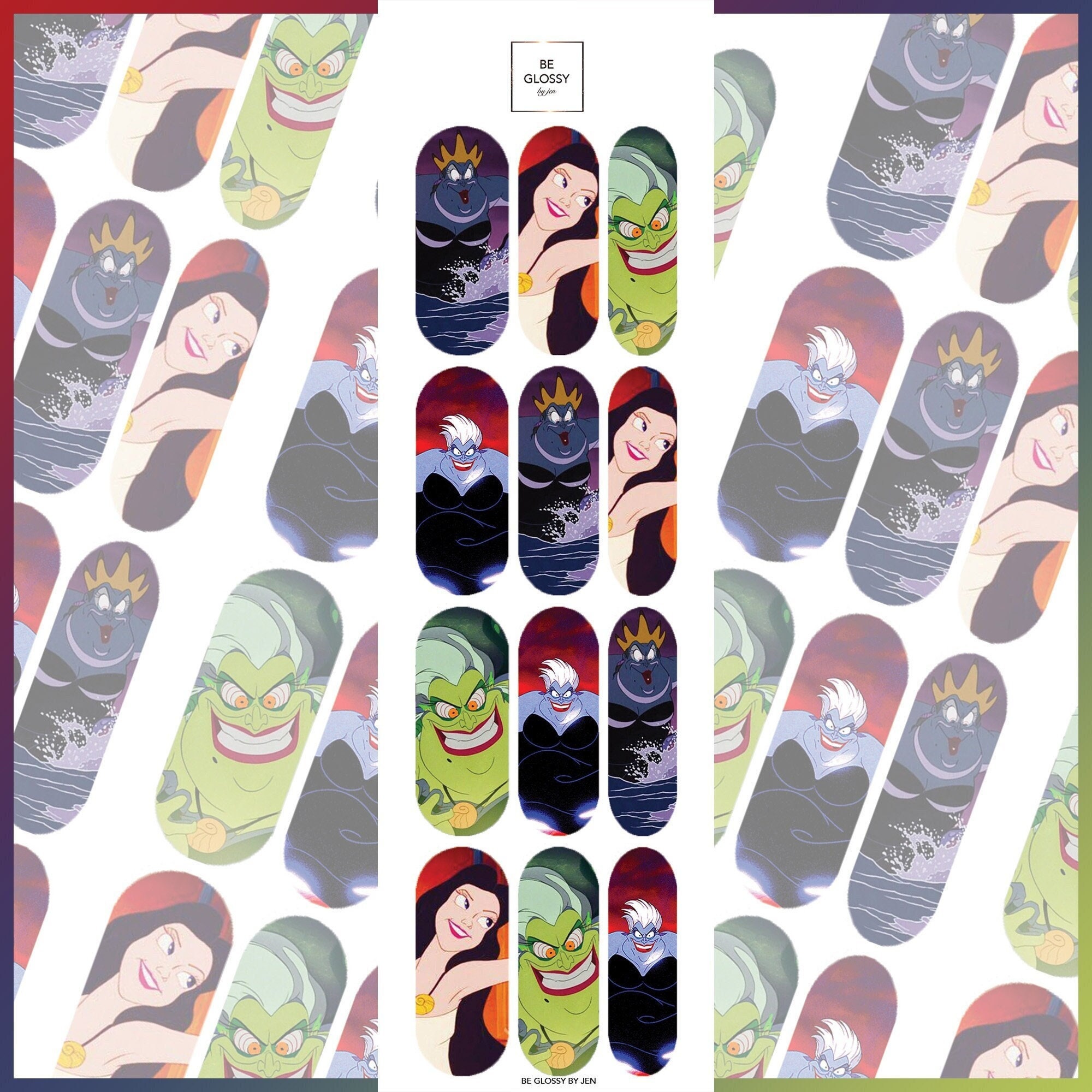 Ursula Nail Decals Little Mermaid Nail Decals Sea Witch Nail Etsy