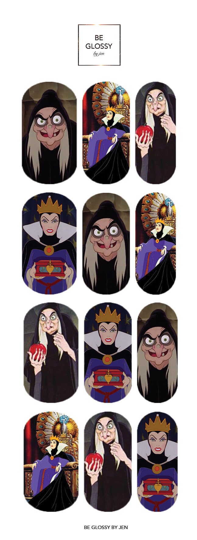 Evil Queen Nail Decals Disney Nail Decals Disney Villain Etsy