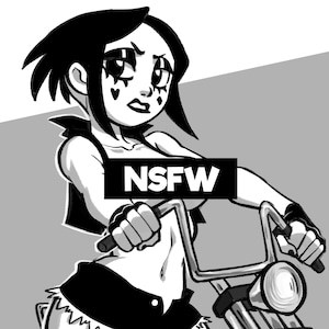 18+ Goth Biker Henriette - 8.5x11" Matte Print