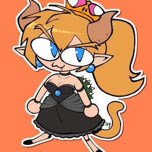 Neco Bowsette Sticker - 3&quot; Matte Vinyl Sticker
