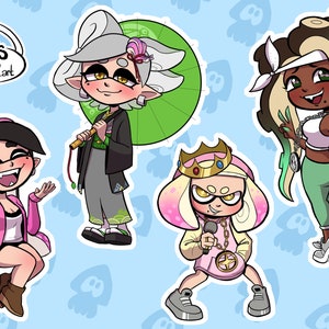 Splatoon 2 Stickers, 4x6&quot; Kiss Cut Sticker Sheet