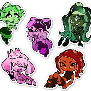 Splatoon Stickers - 3&quot; Vinyl Stickers, Die-cut Stickers, Matte Stickers, Squid Sisters, Off the Hook, Agent 8