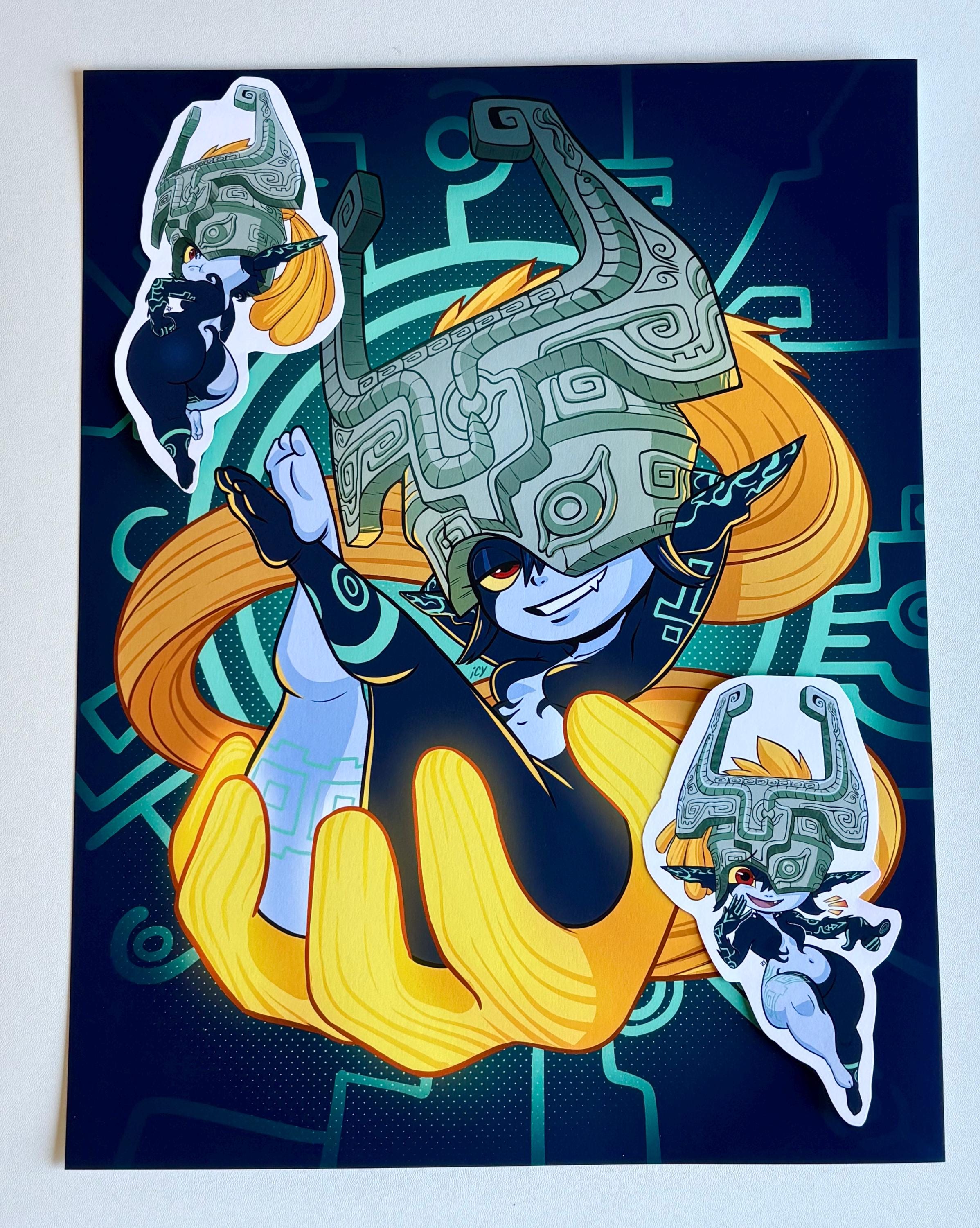 Midna Poster/sticker Bundle - 8.5x11 Print, 4.5