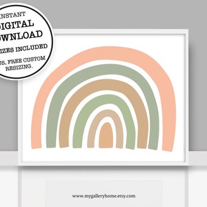 Rainbow Print - PRINTABLE WALL ART - Instant Digital Download, Nursery ...