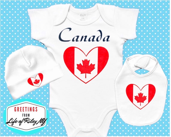 Buy Canada Baby Set, Canadian Baby Clothes, Set Includes Canada Baby  Bodysuit, Bib and Beanie, Canadian Baby, Maple Leaf Online in India 