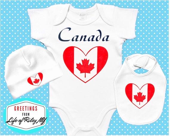 Buy Canada Baby Set, Canadian Baby Clothes, Set Includes Canada Baby  Bodysuit, Bib and Beanie, Canadian Baby, Maple Leaf Online in India 