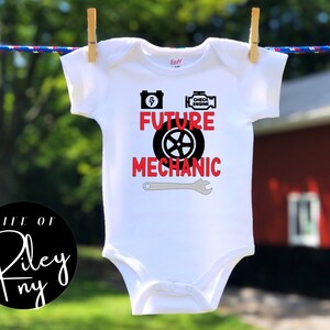 Future Mechanic Baby Bodysuit, Baby Mechanic, Pregnancy Announcement,Baby Shower Gift, Gender Reveal, Baby Boy, Baby Girl
