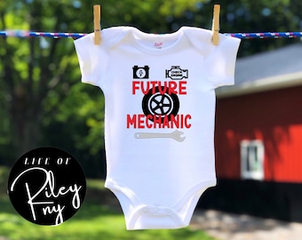 Future Mechanic Baby Bodysuit, Baby Mechanic, Pregnancy Announcement,Baby Shower Gift, Gender Reveal, Baby Boy, Baby Girl