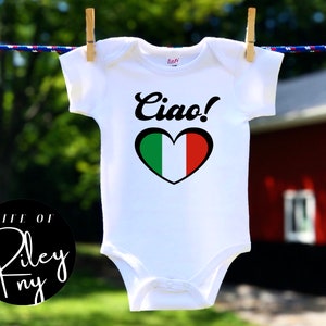 CIAO! Baby Bodysuit/Italian Baby/Bambino/Italy Flag Baby Clothes