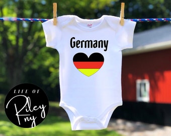 Germany Flag Baby, Personalize it with Name, Germany Baby Bodysuit, Germany World Cup Baby, Pregnancy Announcement, Baby Shower Gift