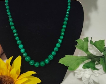 Malachite crystal bead necklace