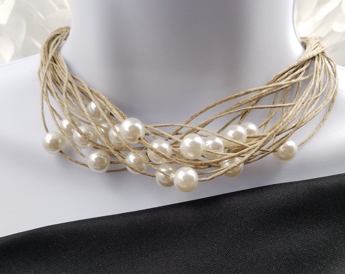 Multi-Strand Faux Pearl Choker