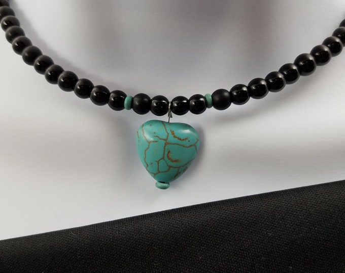 Choker - Turquoise Heart Shape Bead